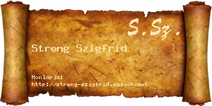 Streng Szigfrid névjegykártya